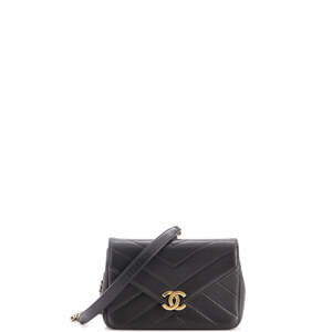 Chanel Mini Coco Envelope Flap Bag Chevron Leather